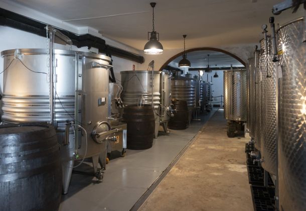 Wine Cellar with Aluminium Barrels in Lanzarote